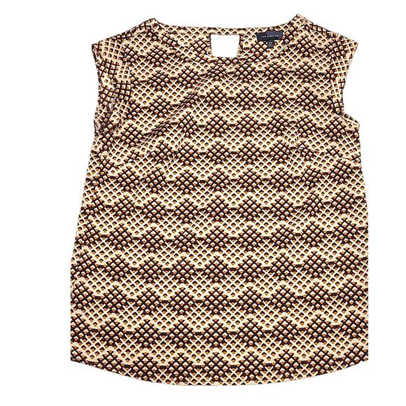 The Limited XS brown geometric sleeveless blouse women's small - Picture 1 of 5